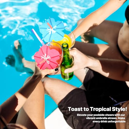 50PCS Umbrella Straws for Drinks, Tropical Cocktail Party Supplies