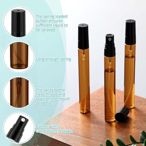Zhehao 10ml Amber Glass Refillable Perfume Atomizer & Spray Bottle