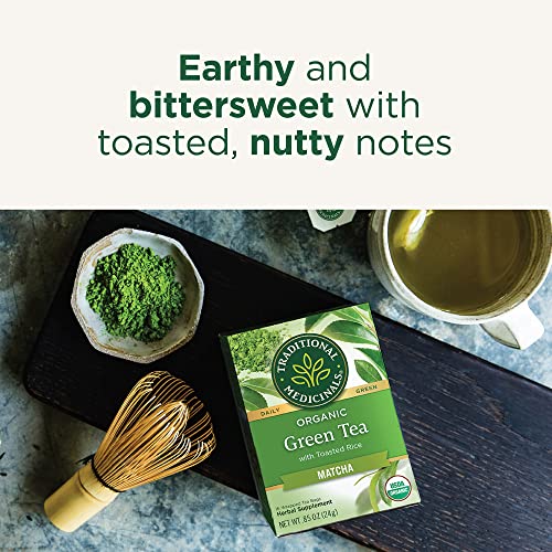 Organic Green Tea Matcha Genmaicha - 96 Tea Bags, Caffeine-Free