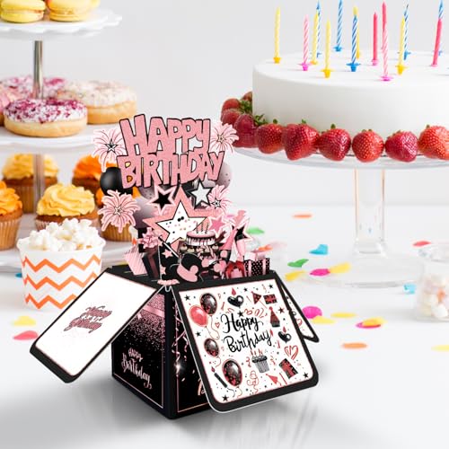 Joycard 3D Pop-Up Birthday Card with Envelope for Women and Girls