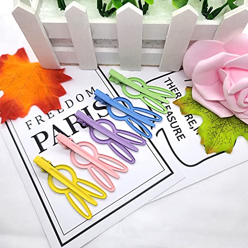 DonLeeving 12 PCS Matte Rabbit Hair Clips Non-Slip Duckbill Barrettes