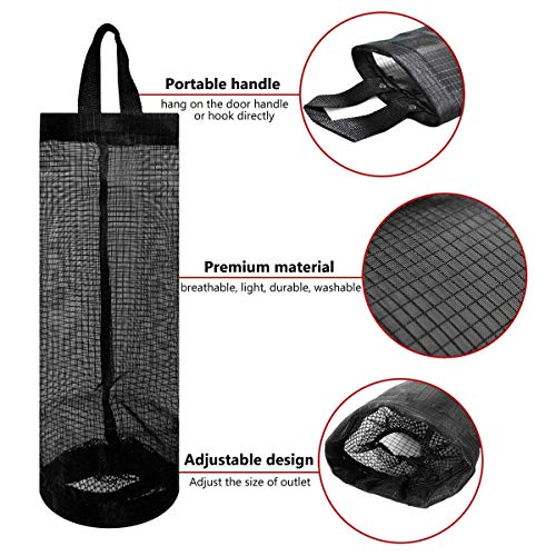 TTSAM Plastic Bag Holder Organizer with Hooks - Durable Mesh Dispenser for Kitchen & Home
