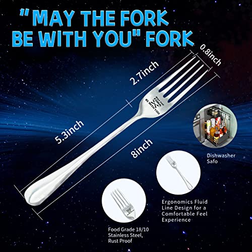 May The Fork Be With You Fork Gift - Funny Kitchen Utensil for Fans, Anniversary & Holiday Gifts - Variation of May The Fork