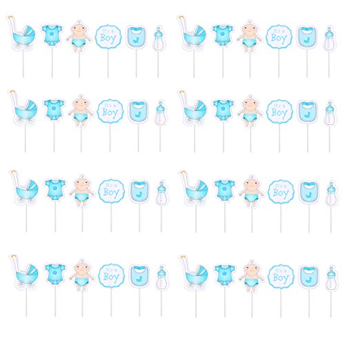 Quotidian 48 Count Baby Shower Cupcake Toppers - 4 Inch Decorative Picks