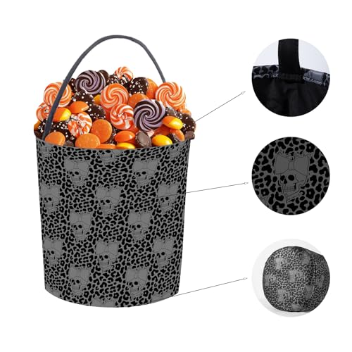 Joyly Halloween Boo Basket - Collapsible Skull Candy Tote for Kids