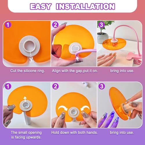 VHIPKUA Nail Lamp UV Shield Cover for Gel Nails with Universal Silicone Grip