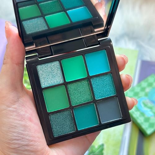 WanTuoluo Green Smoky Matte Shimmer Eyeshadow Palette with Mirror