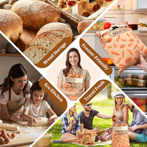 Premium XL Beeswax Bread Bags for Sourdough - Reusable & Eco-Friendly