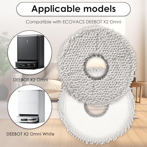 4 Pack Microfiber Mop Pads for ECOVACS Deebot T30 Pro Max & More