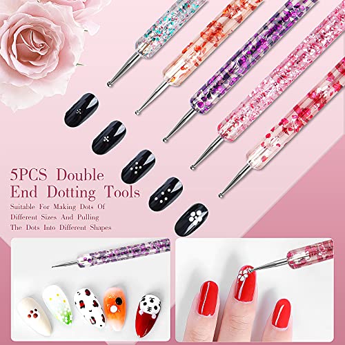 Voiluk 32-Piece Nail Art Brush and Dotting Tool Set for Beginners