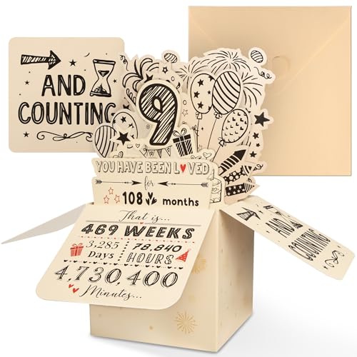 3D Pop-Up Birthday Card for 9 Year Old - Fun & Cheerful Design