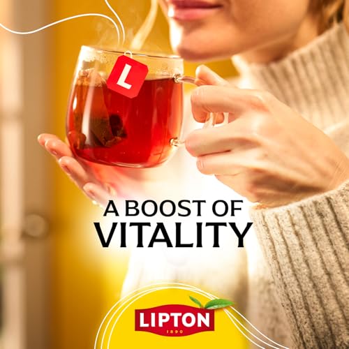 Lipton Black Tea Bags – 100 Count of High Caffeine Orange Pekoe Tea for Hot or Iced