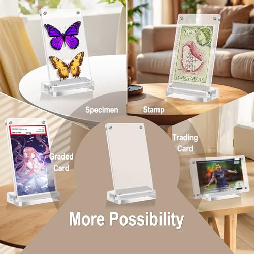 Boloyo Magnetic Acrylic Card Display Stand - Clear 1-Slot Frame Holder
