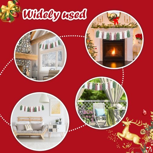 Christmas Wood Bead Tassel Garland - Boho Holiday Mantle & Wall Decor