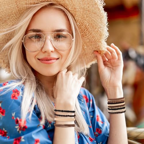 WantGor Boho Hair Ties 20-Piece Neutral Elastic Ponytail Holders