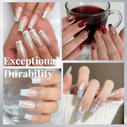 Krofaue Clear French Half Cover Nail Tips & Glue Kit