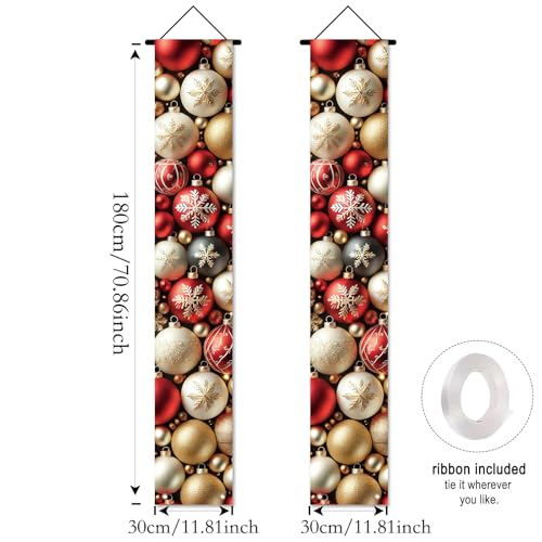 Nuxovilar Christmas Door Banner Covers - 2 Pack, 71x12 In Polyester