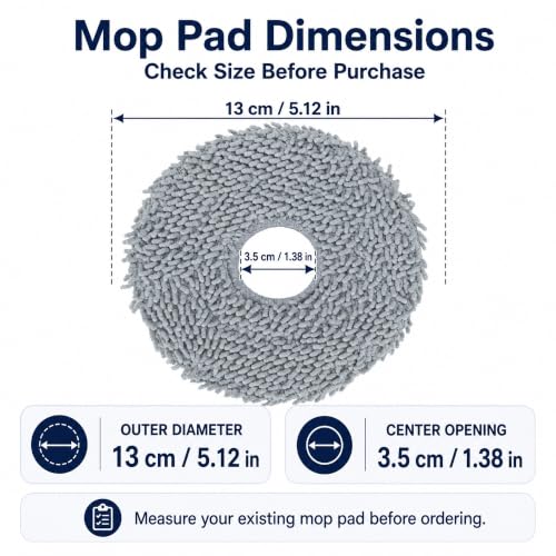 8 Pack Microfiber Mop Pads for Roborock Qrevo & Saros 10R