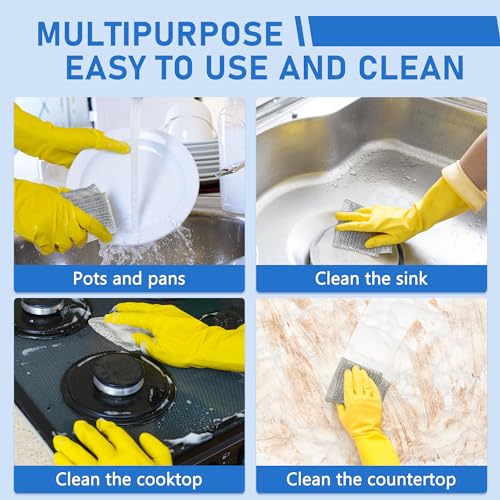Aidoclip 30PCS Non-Scratch Steel Wool Dishcloths for Kitchen Cleaning