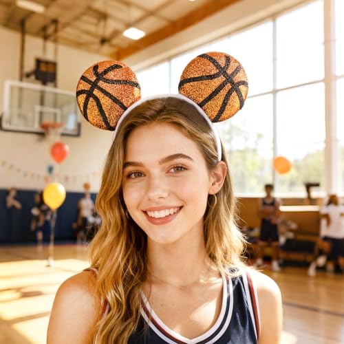Doneace Basketball Glitter Sports Headband Game Day Hair Accessory