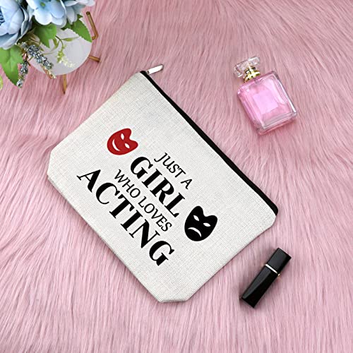 Theatre Lover Makeup Bag Cotton Linen Cosmetic Travel Pouch for Actress