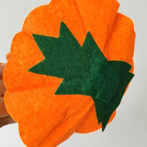 Yaxaming 2-Pack Halloween Pumpkin Headband with Green Leaf Orange Hair Hoop
