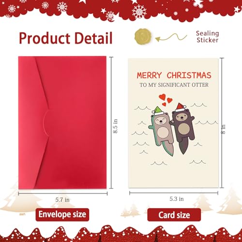 Funny Otter Christmas Card for Husband Wife Couples Holiday Gift