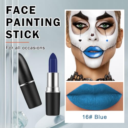 Blue Face Paint Stick and Sports Eye Black for Baseball and Halloween