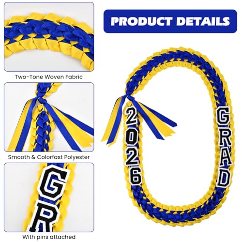 2026 Graduation Ribbon Lei with Brooches - Double-Sided Garland for DIY