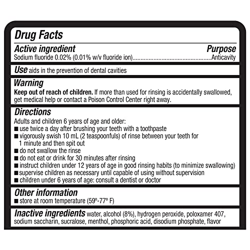 Amazon Basics Whitening Anticavity Mouthwash, Fresh Mint, 16 Fl Oz