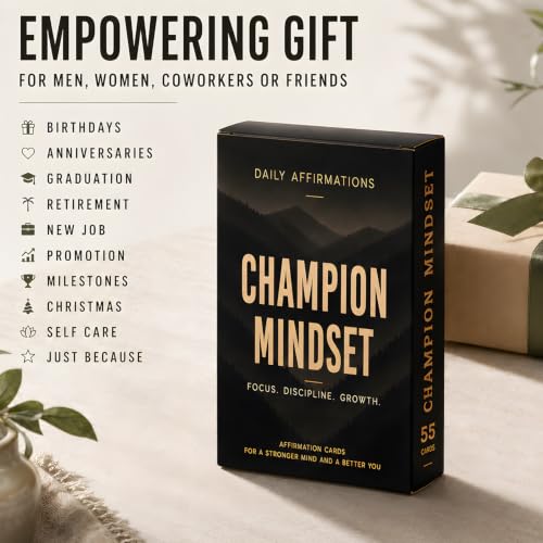 Affirmation Cards for Men - 55 Motivational Deck for Daily Inspiration