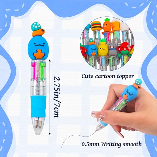 24Pcs Mini Multicolor Ballpoint Pens - 4-in-1 Cute Kids Pens Bulk