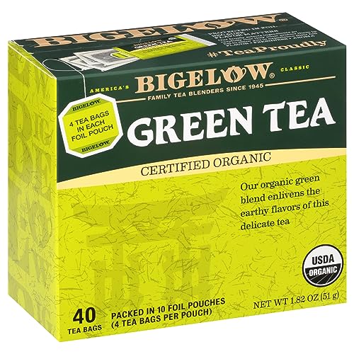 Bigelow Organic Green Tea Bags, 40 Count (Pack of 6)