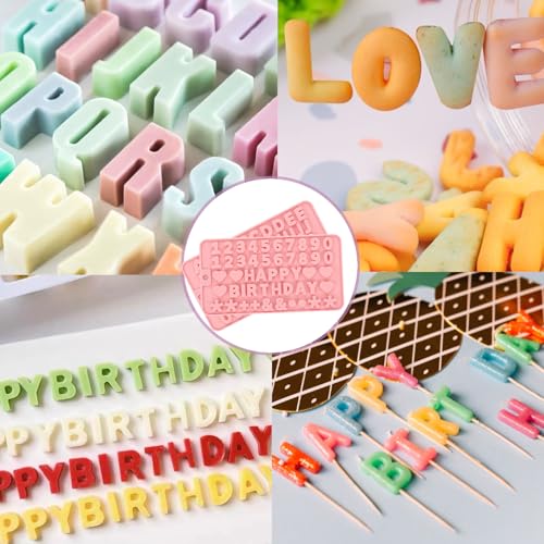 Silicone Number & Letter Candy Molds - 2-Piece Set for Cakes