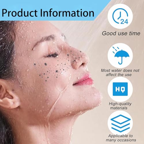 Metallic Glitter Face Freckles Temporary Tattoos Sparkle Makeup Stickers