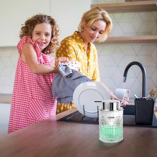 TOOZFO Glass Soap Dispenser with Rust-Proof Pump - 10oz