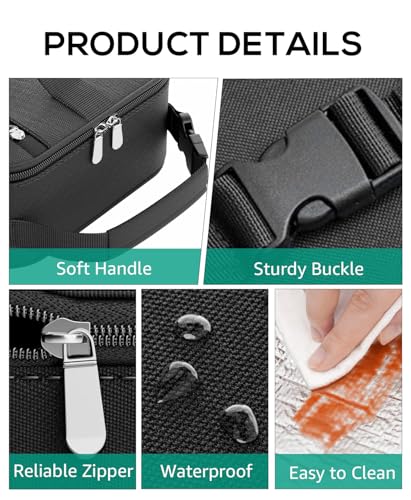 HowFly Insulated Lunch Bag 6L - Portable Cooler for Work & School - Black