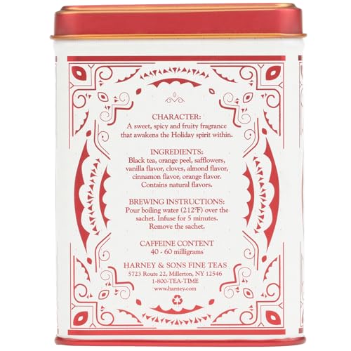 Holiday Black Tea in Decorative Tin - Spiced Citrus & Vanilla Flavored Blend