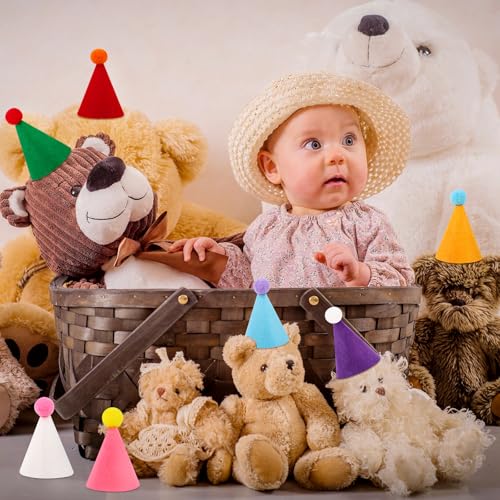 10 Pcs Colorful Mini Party Hats for Stuffed Animals and Pets