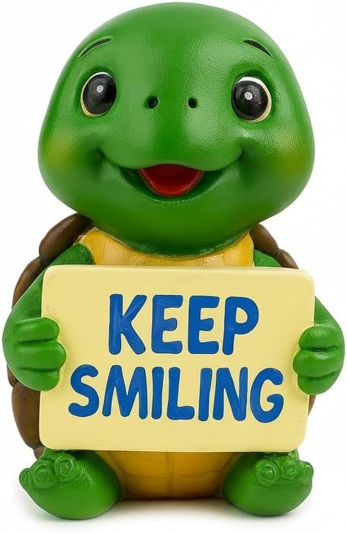 iStatue Resin Turtle Figurine - Cute Hand-Painted Desk Decor | Inspirational Miniature Ornament (Green)