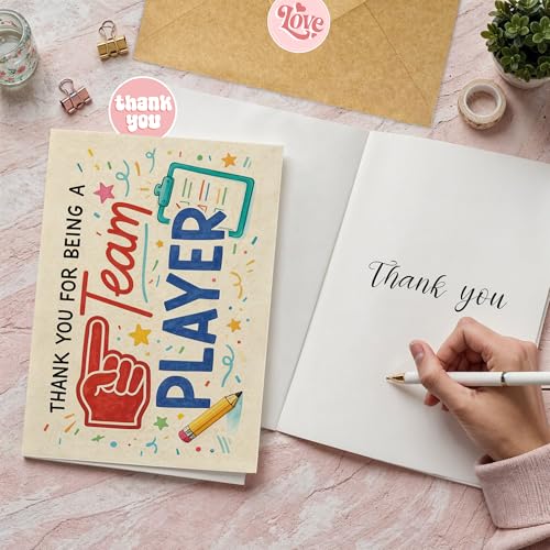 Team Player Appreciation Greeting Card with Envelope - Motivational Employee Gift