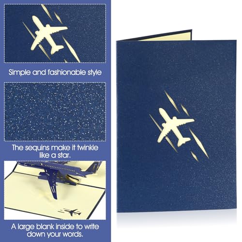 Andibro 3D Airplane Pop-Up Greeting Card for Graduation & Birthdays