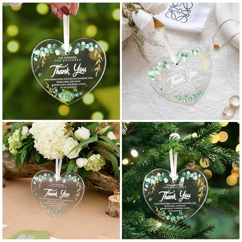Heart-Shaped Acrylic Thank You Ornament Gift for Nurses & Teachers
