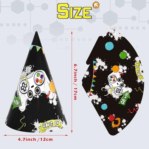 WERNNSAI 12 Pcs Colorful Birthday Party Hats - Assorted Cone Headbands
