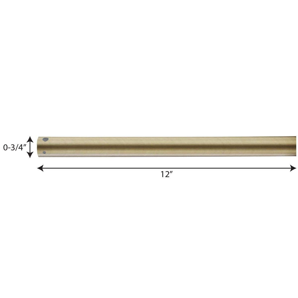 Progress Lighting AirPro Collection 12 in. Ceiling Fan Downrod in Vintage Brass