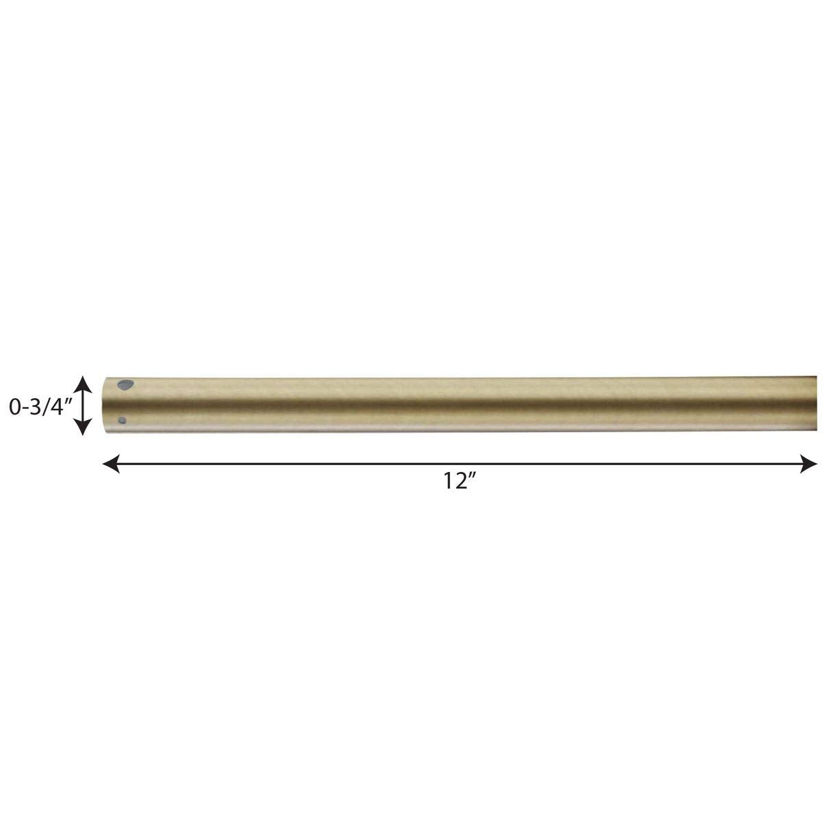 Progress Lighting AirPro Collection 12 in. Ceiling Fan Downrod in Vintage Brass