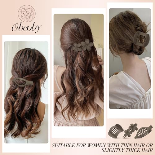 Flat Hair Clips for Women 10 Pcs French Claw and Duckbill Barrettes