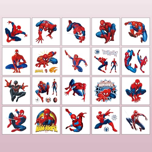 Spider-Man Temporary Tattoos 20pcs Kids Party Favors Stickers