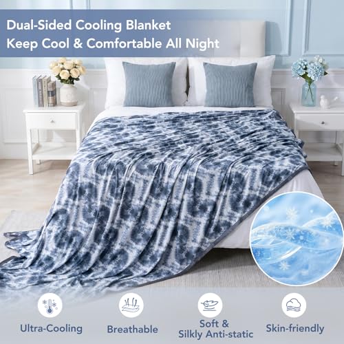 Cooling Blanket for Hot Sleepers – Reversible XL Throw 50"x70"