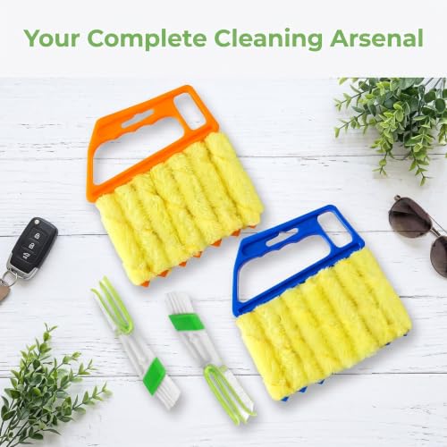 4-Piece Microfiber Blind Cleaning Brush Set for Blinds & Vents
